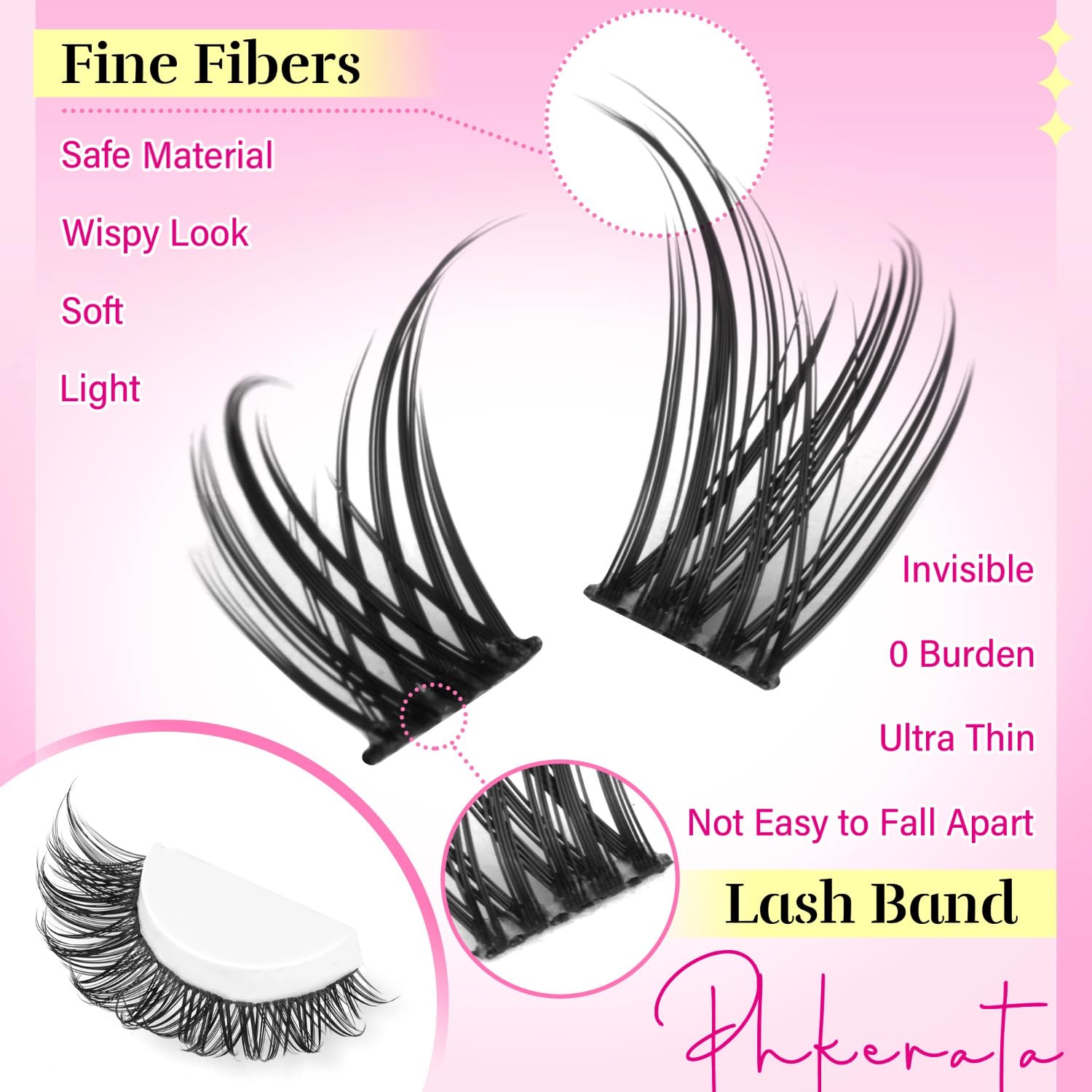 PHKERATA Ultra-thin Lash Band designed for lightweight wear and seamless blending.