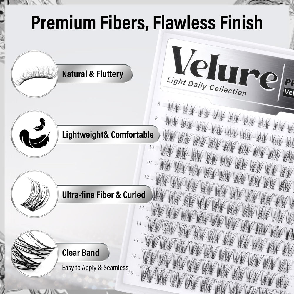 PHKERATA Velure Lash Clusters 8-16mm lengths enable versatile styling