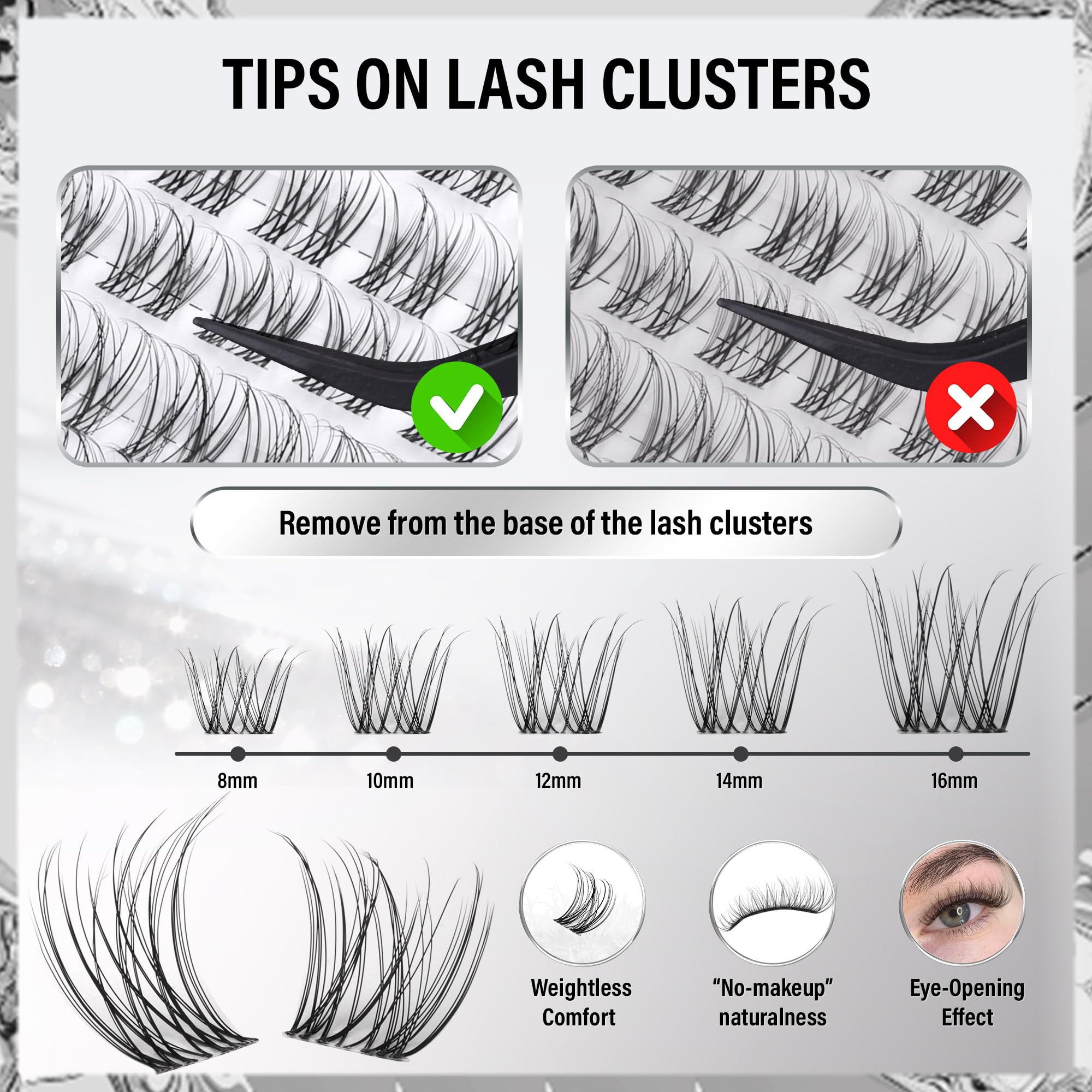 PHKERATA Velure Lash Clusters DIY-friendly look with easy at-home adhesion