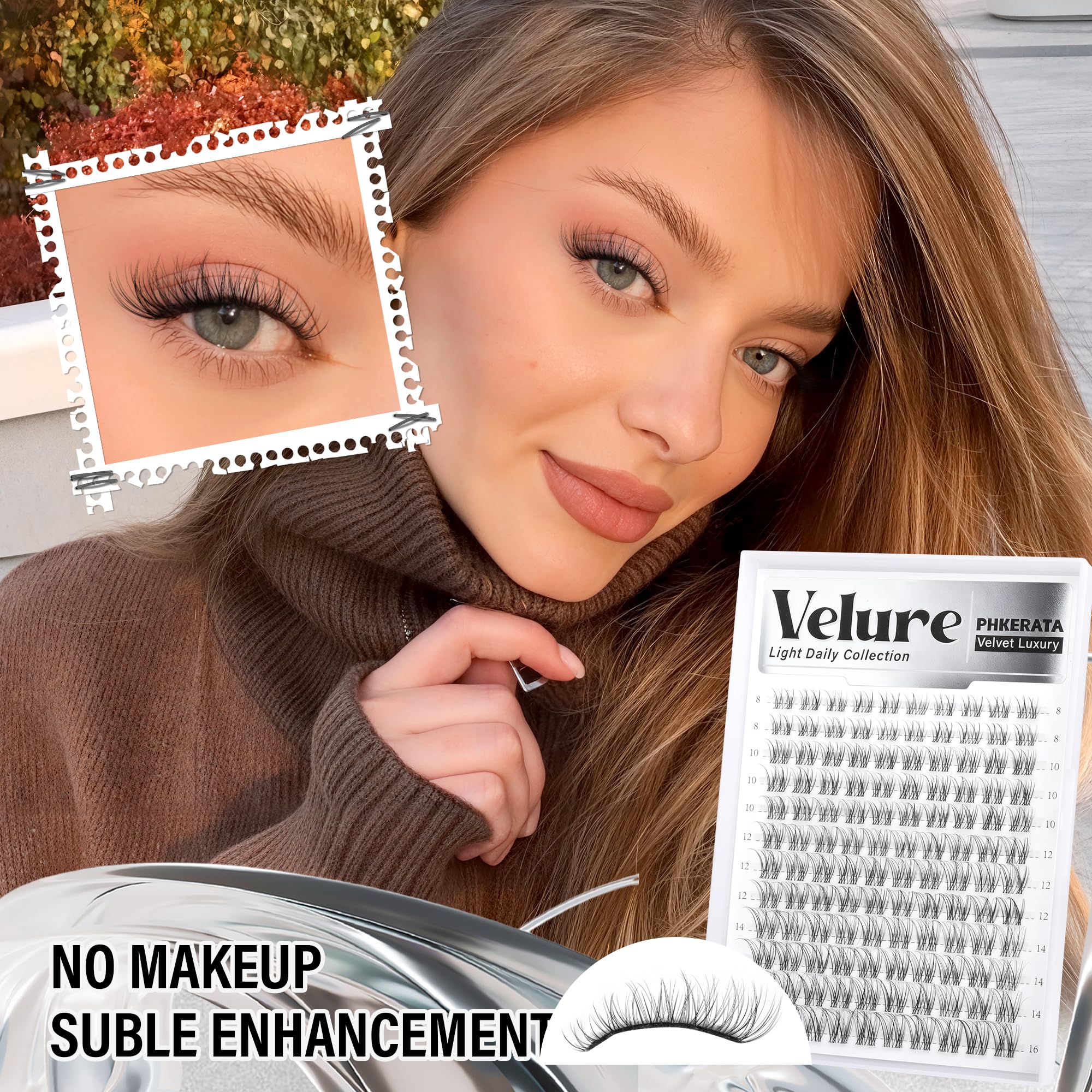 PHKERATA Velure Lash Clusters invisible band detail for seamless lash line