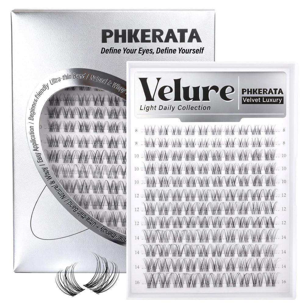 PHKERATA Velure Lash Clusters pack close-up for natural wispy lash enhancement