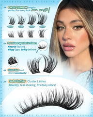 PHKERATA Wispy Lash Clusters available in 10-16mm lengths for gradient fullness.