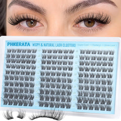 PHKERATA wispy lash clusters blending with natural lashes for a subtle daily look.