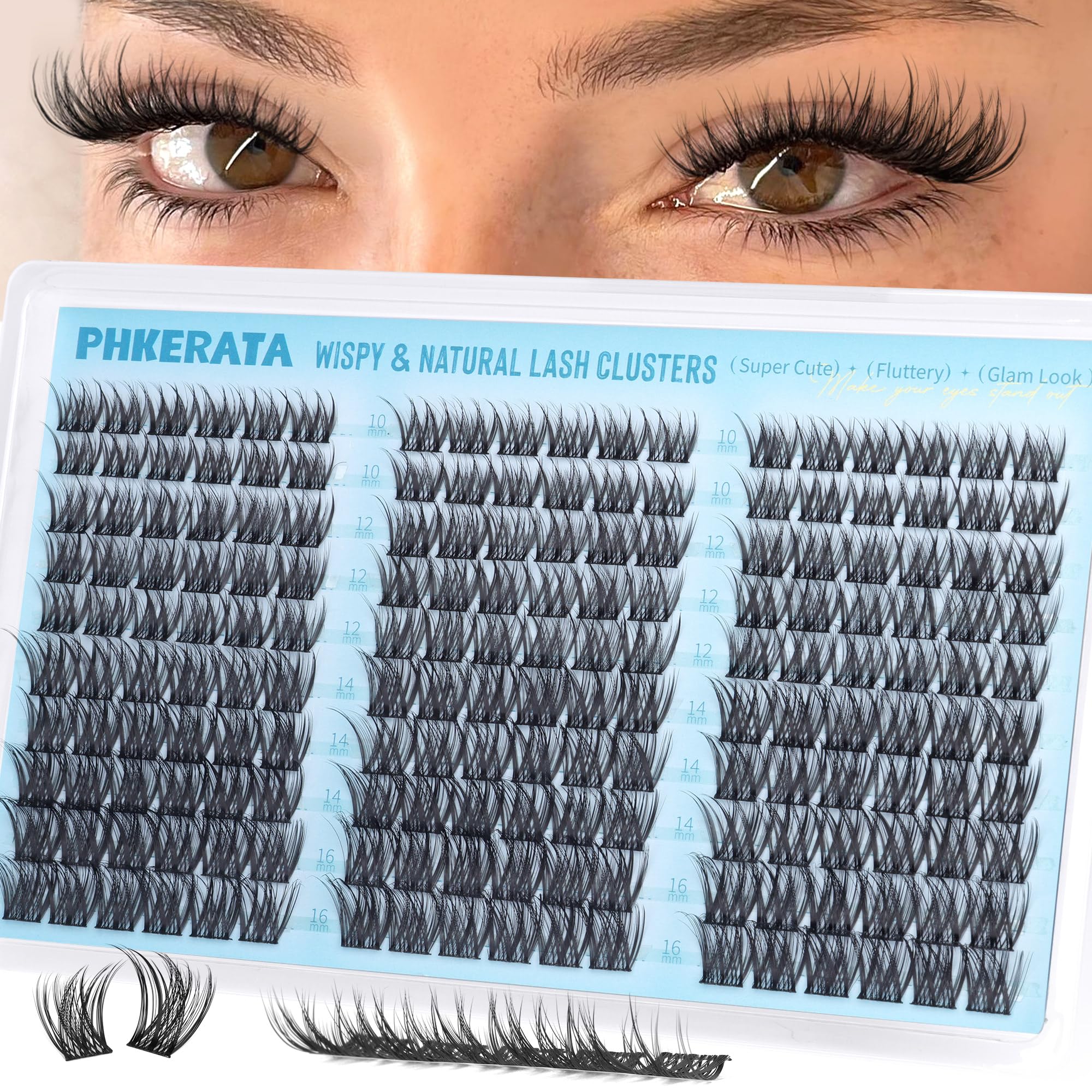 PHKERATA Wispy Lash Clusters all-day comfortable wear.