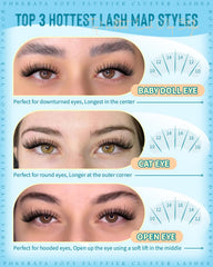 PHKERATA Wispy Lash Clusters C curl lift opens eyes naturally.