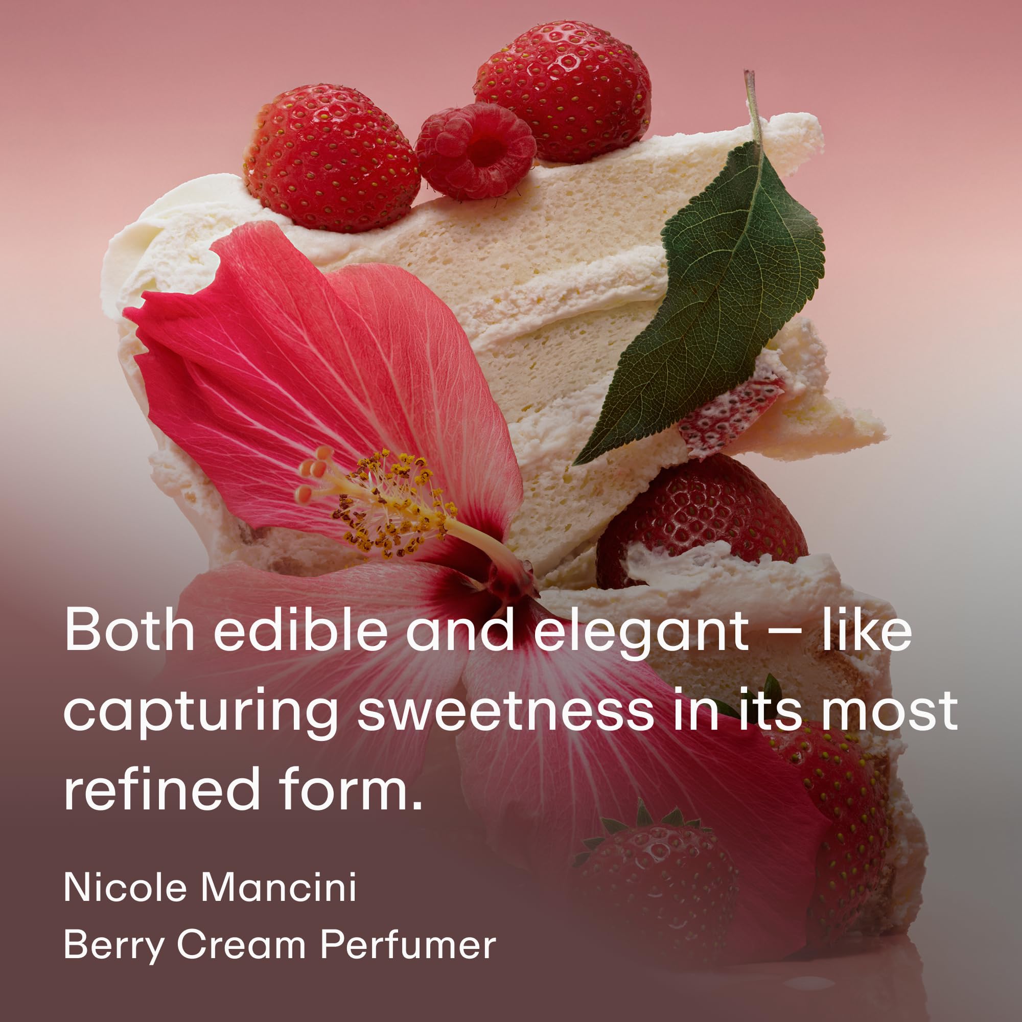 PHLUR Berry Cream vanilla note closeup highlights creamy fragrance.