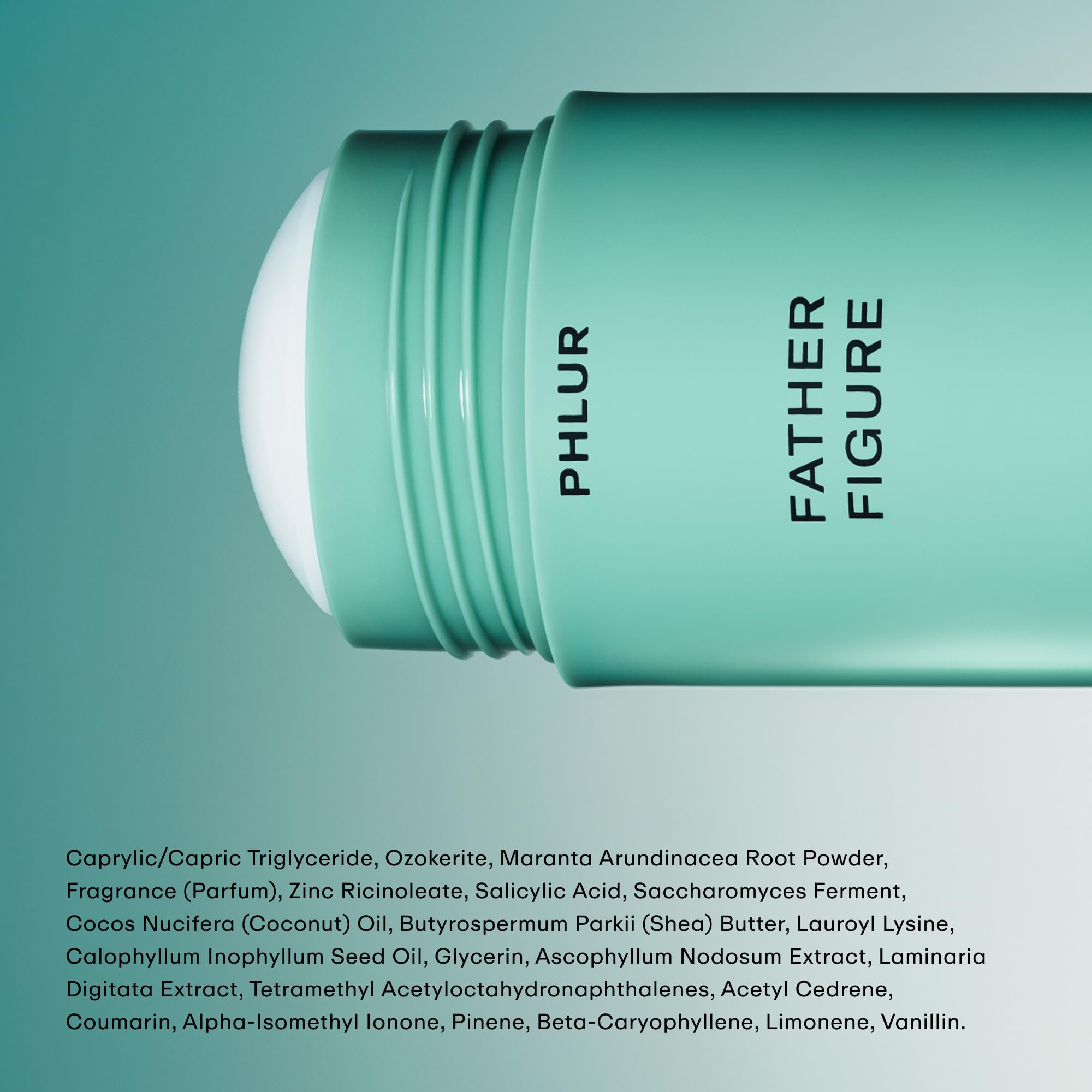PHLUR Brand logo closeup reinforces premium, clean skincare messaging.