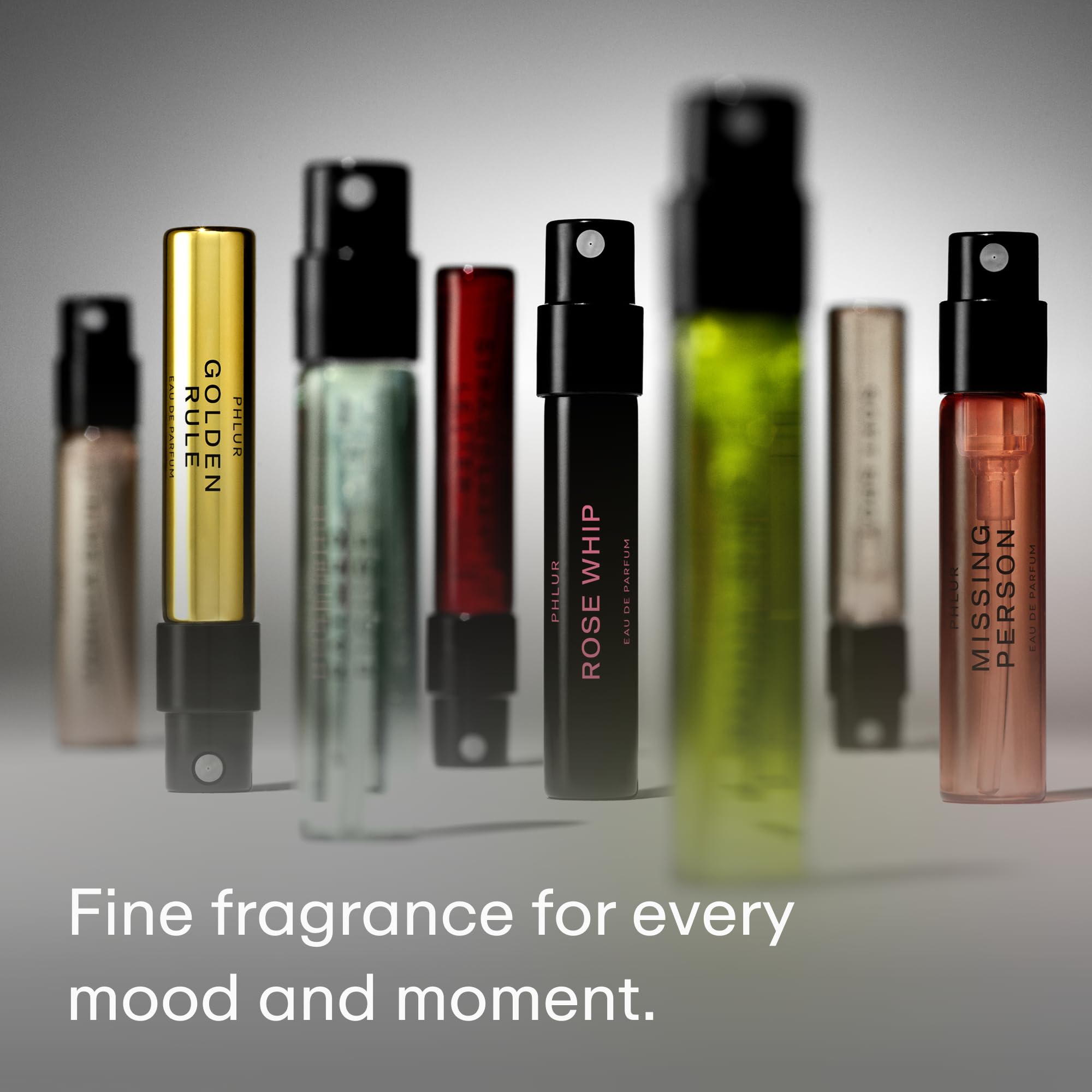 PHLUR Missing Person 2mL sample highlighting bold, modern profile for confident experimentation.
