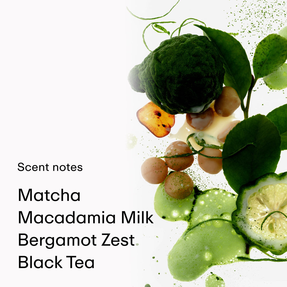 PHLUR Matcha Milk Body Mist bergamot-note close-up highlighting crisp aroma