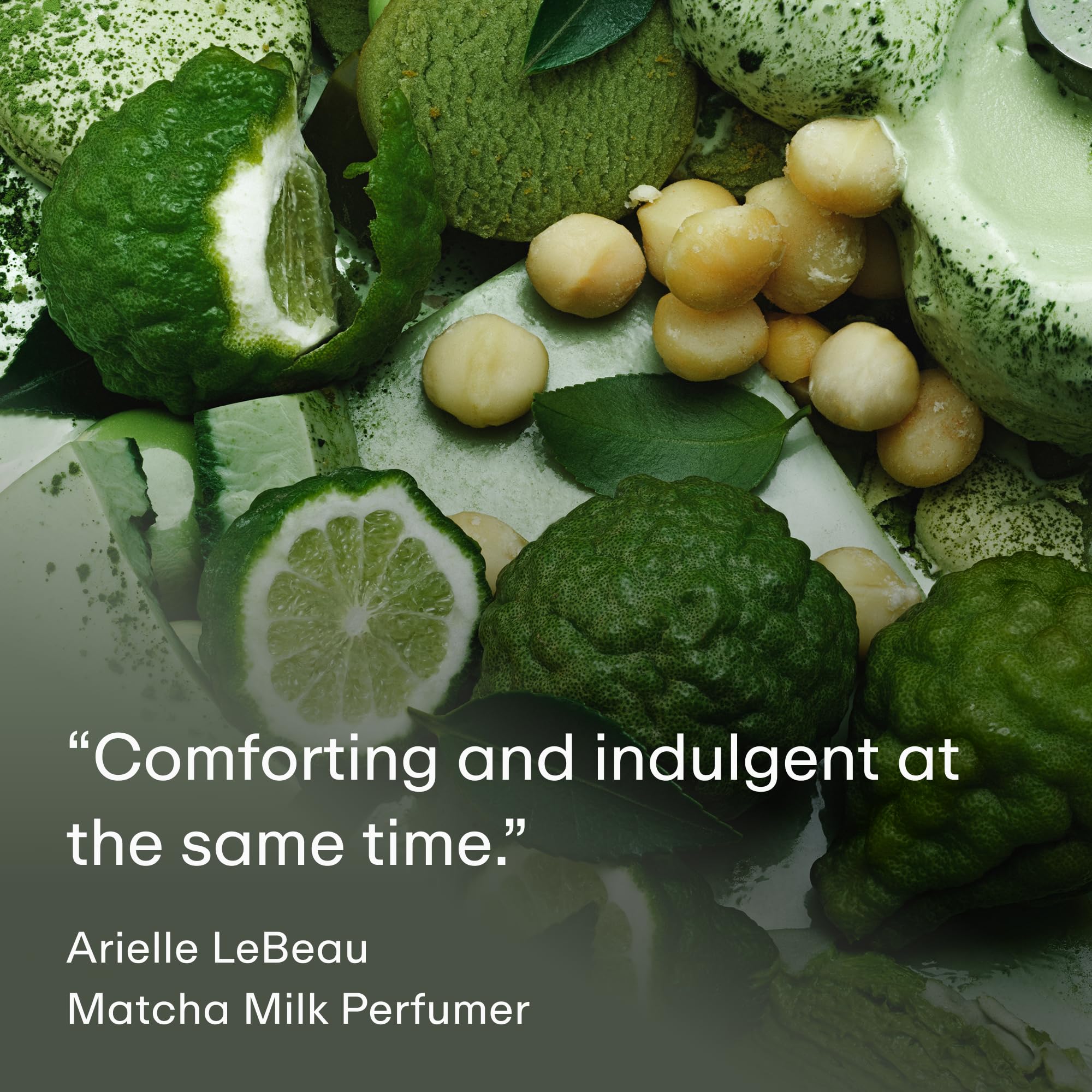 PHLUR Matcha Milk Body Mist hair application setup for refreshing fragrance