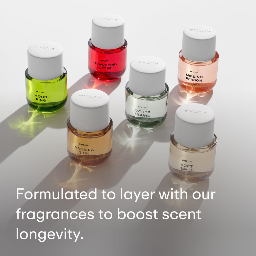 Fragrance layering with PHLUR Missing Person for longevity.