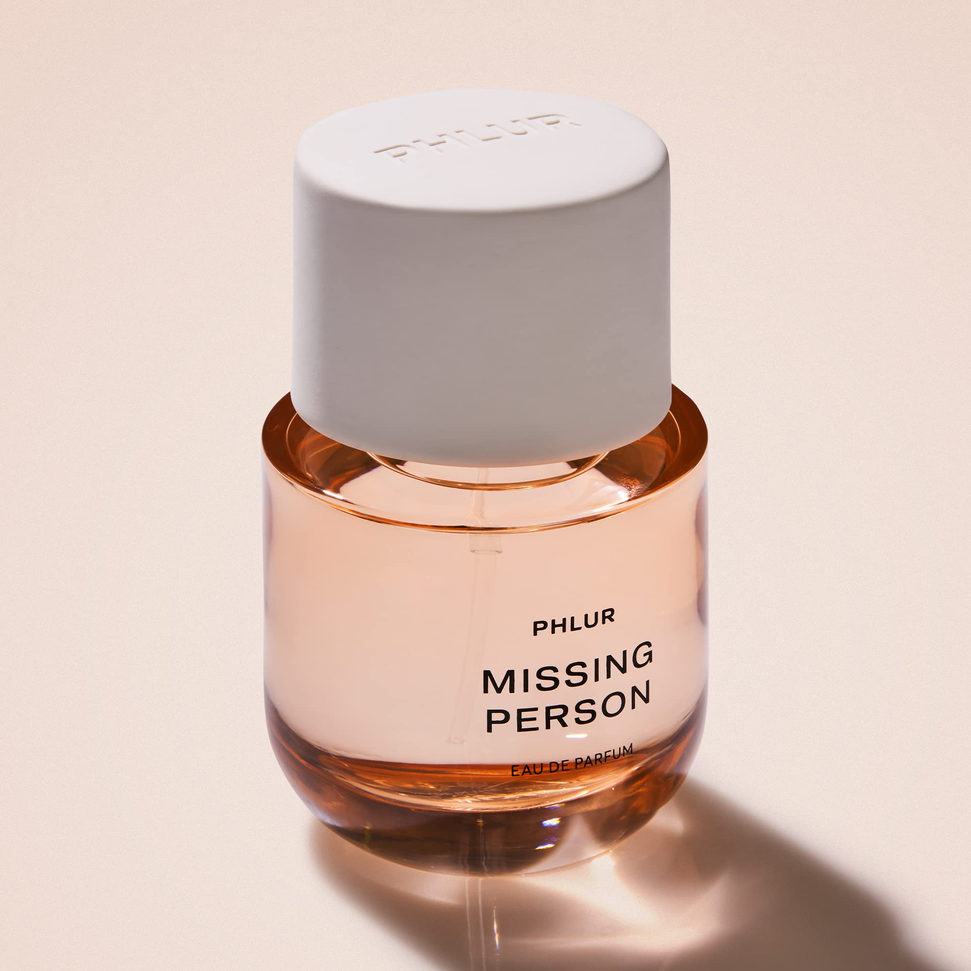 PHLUR Missing Person floral skin musk notes visual evokes a delicate, versatile scent.