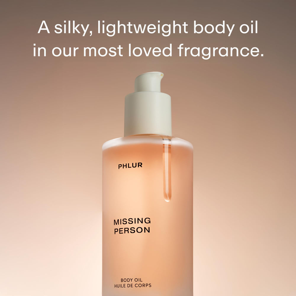 Ceramide-rich oils close-up in PHLUR Missing Person formula.