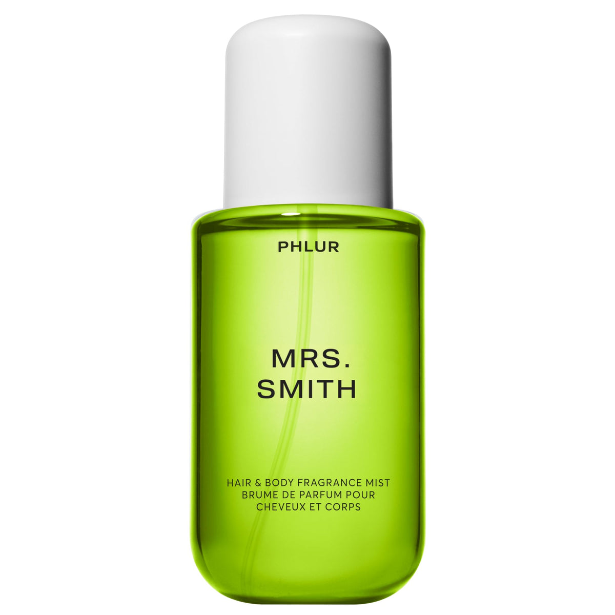 PHLUR Mrs. Smith bottle close-up showing a bright, everyday fruity floral scent.