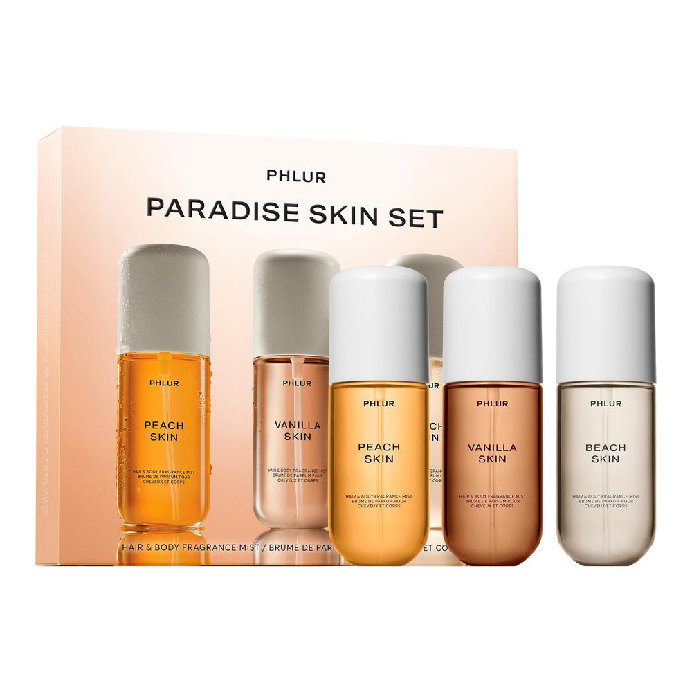 PHLUR Paradise Skin body mist trio bottle for on-the-go layering