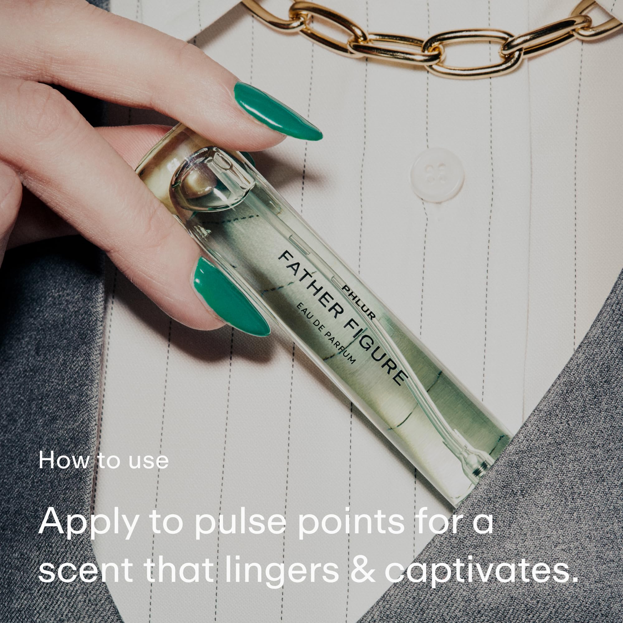 PHLUR Father Figure base notes featuring vanilla, patchouli, and sandalwood