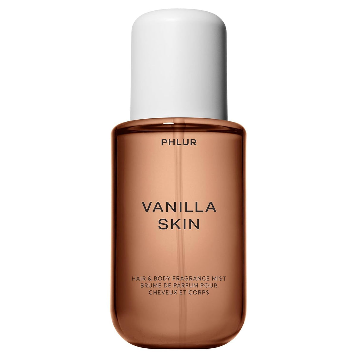 PHLUR Vanilla Skin Body Mist bottle highlighting warm vanilla scent for daily wear