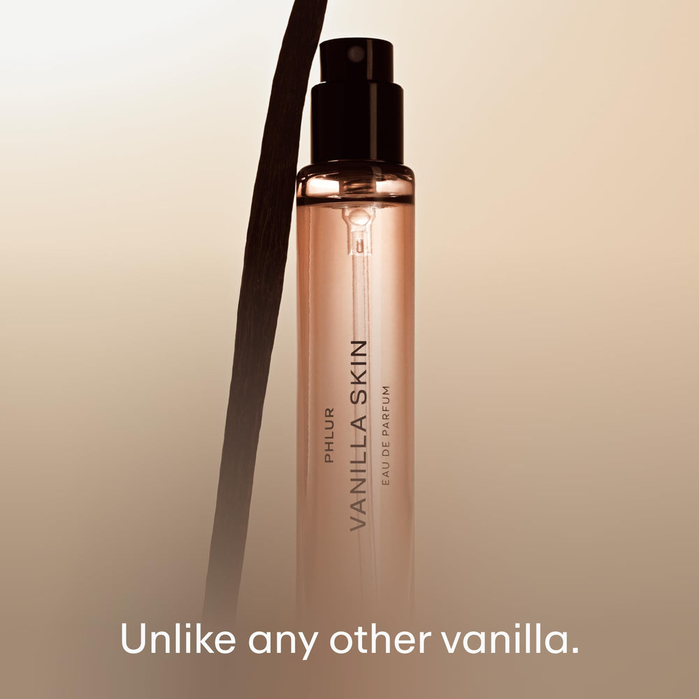 PHLUR Vanilla Skin bottle close-up highlighting premium design