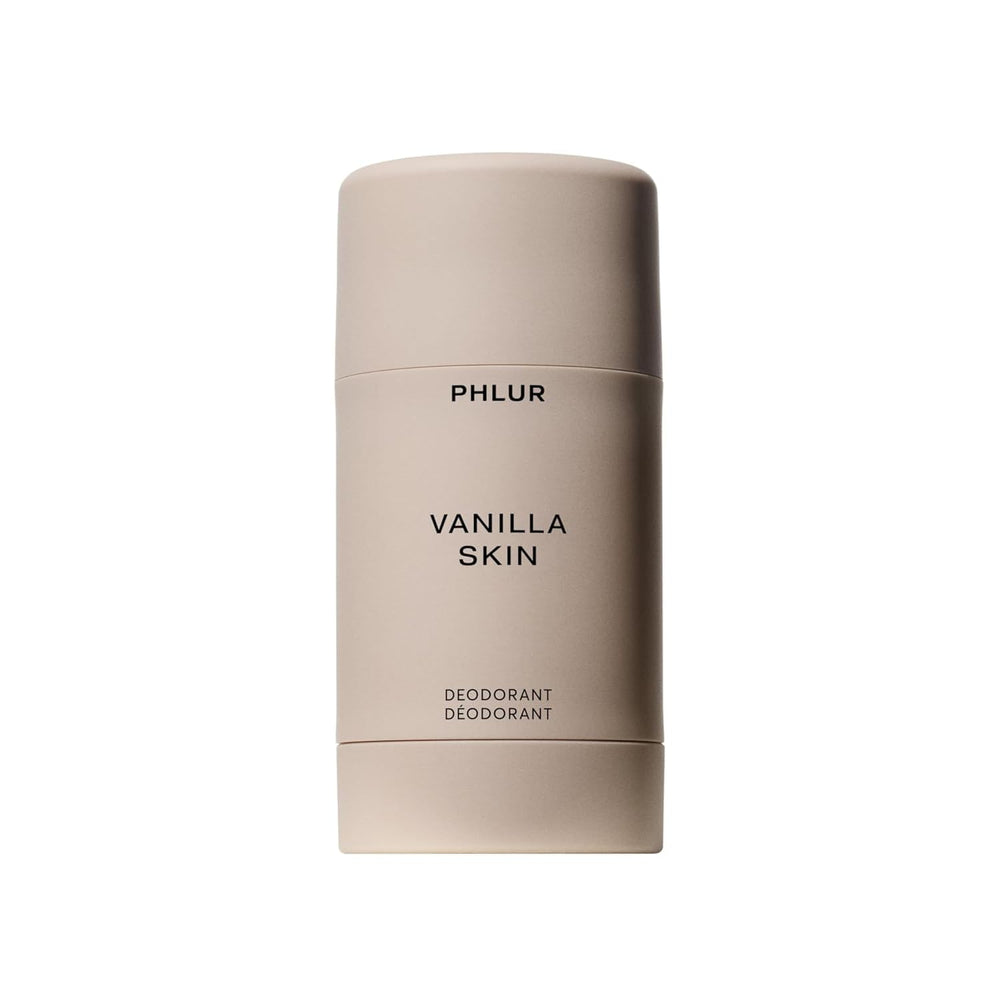 PHLUR Vanilla Skin: desodorante en barra presentado para uso diario con protección duradera.