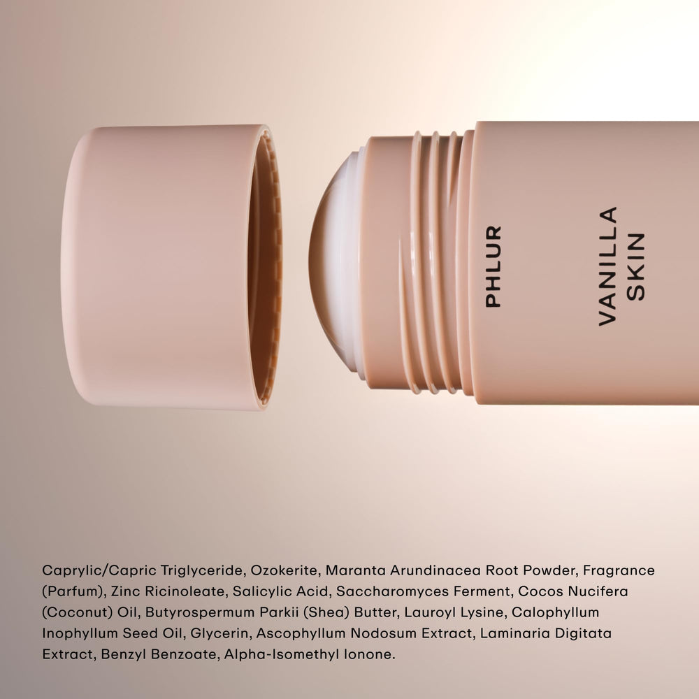 PHLUR Vanilla Skin: envase compacto y limpio pensado para un uso responsable.
