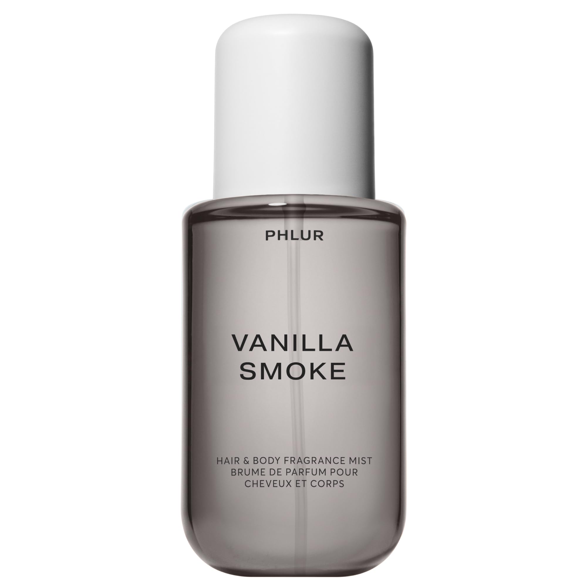 PHLUR Vanilla Smoke bottle view showing the woody vanilla notes for daily fragrance