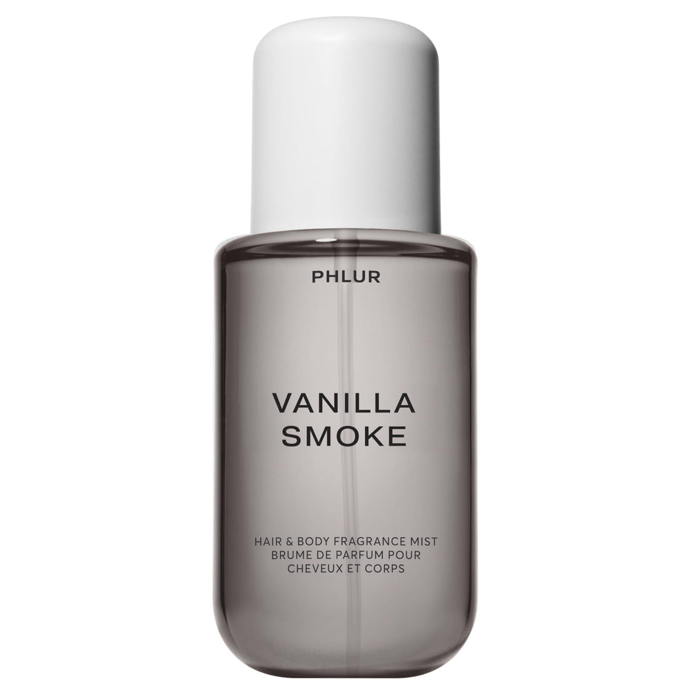 PHLUR Vanilla Smoke bottle view showing the woody vanilla notes for daily fragrance