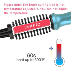 Anti-scald safety design with nylon bristles and a cool tip for safe styling.
