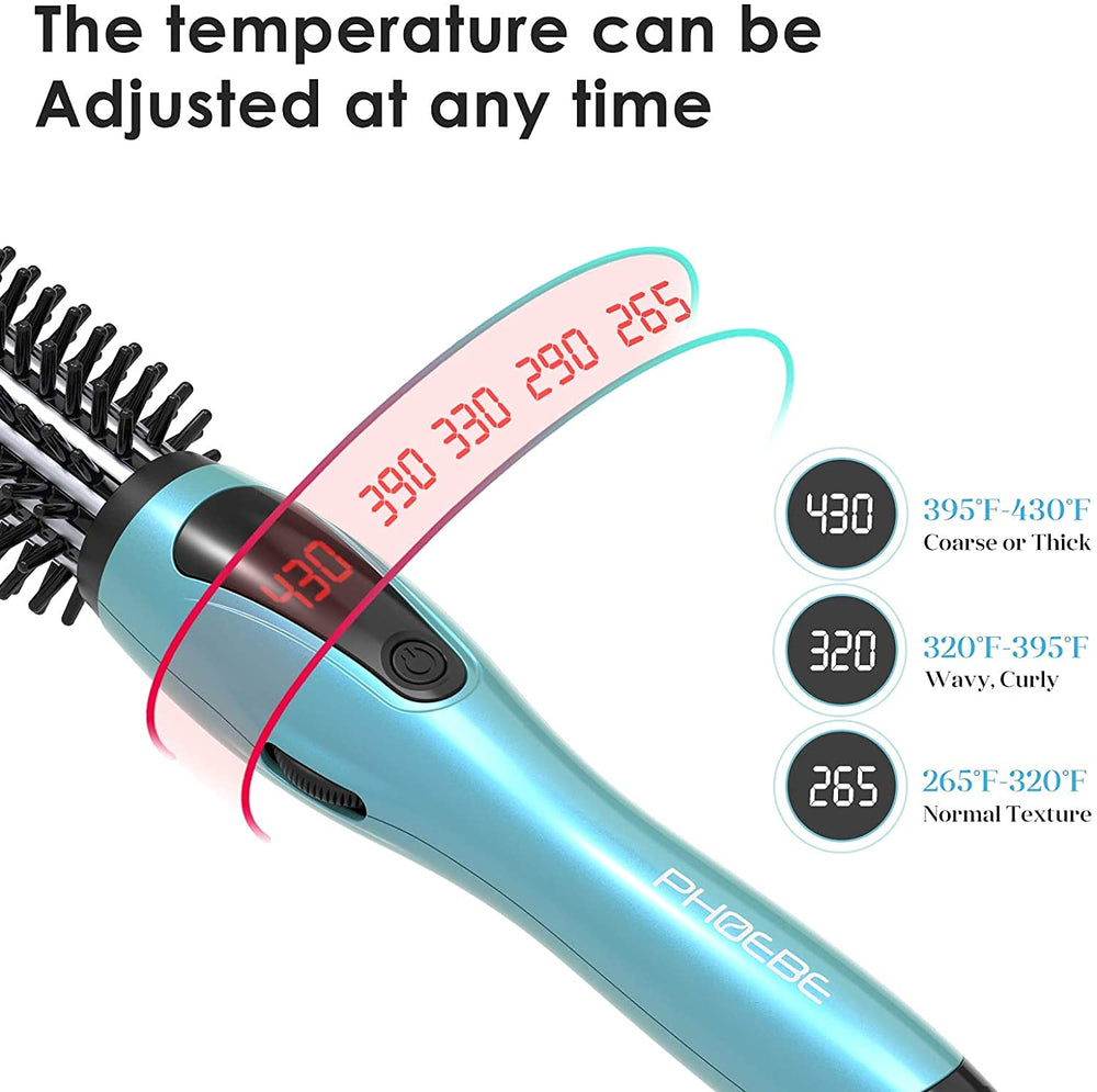 PHOEBE curling iron heats up in about 30 seconds