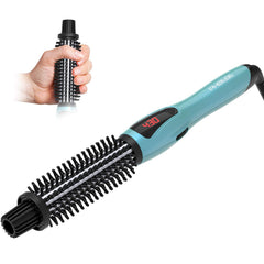 PHOEBE Curling Iron Brush with anti-scald bristles for safe styling.