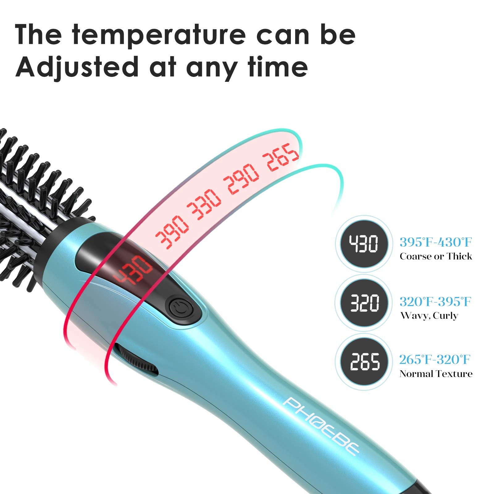 PHOEBE three-in-one styling for curls, volume, and detangling.