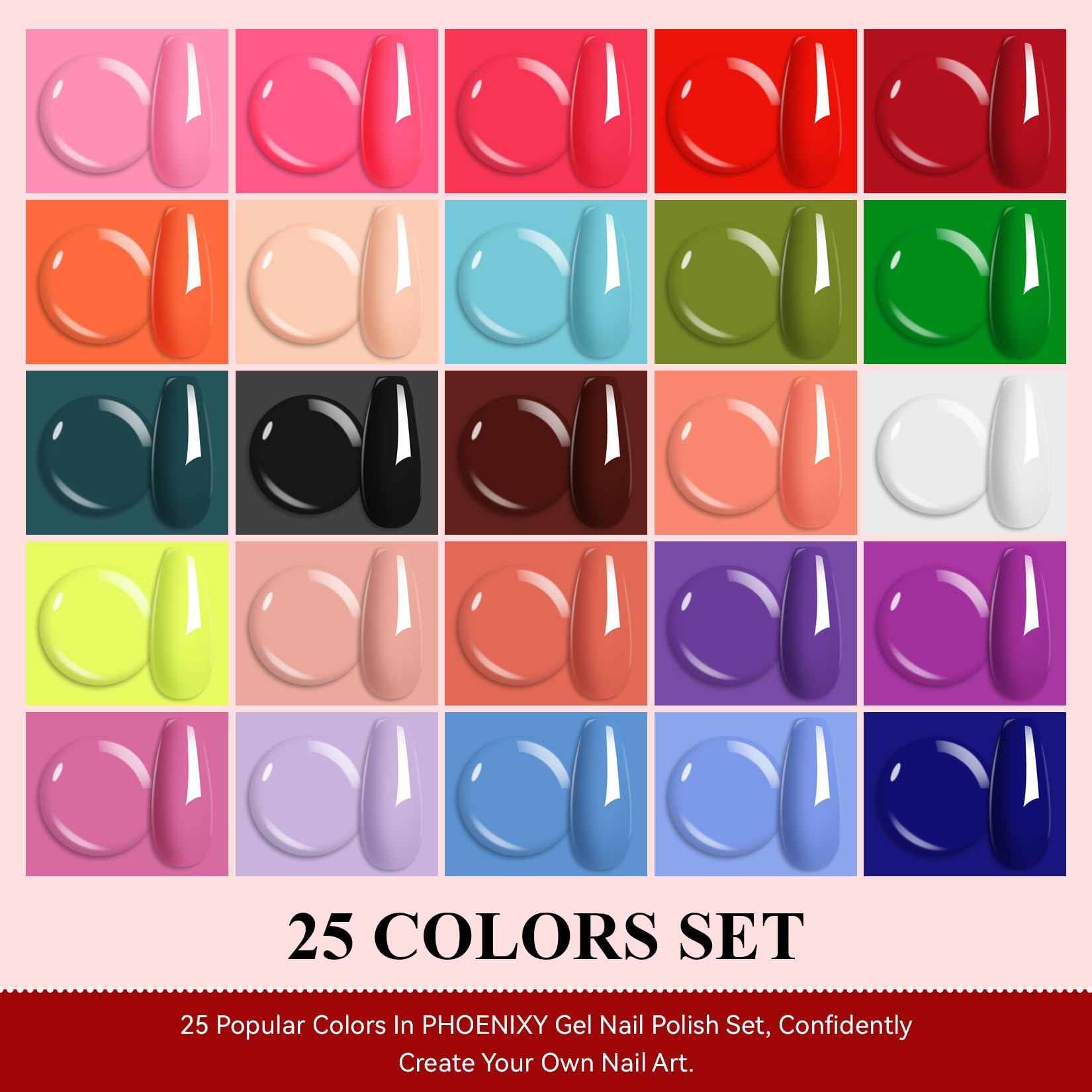 Phoenixy base coat and top coats demonstrate easy, durable sealing for salon-like nails.