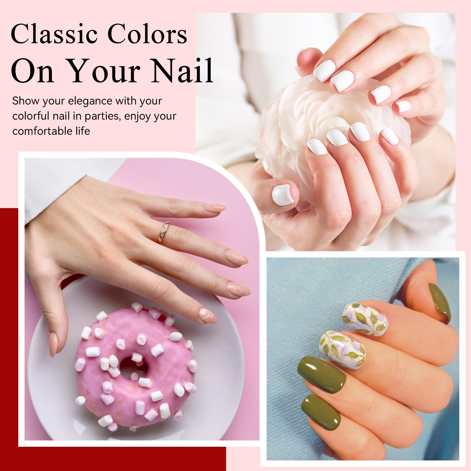 Phoenixy dark color swatches showcase the mature palette and glossy finish.