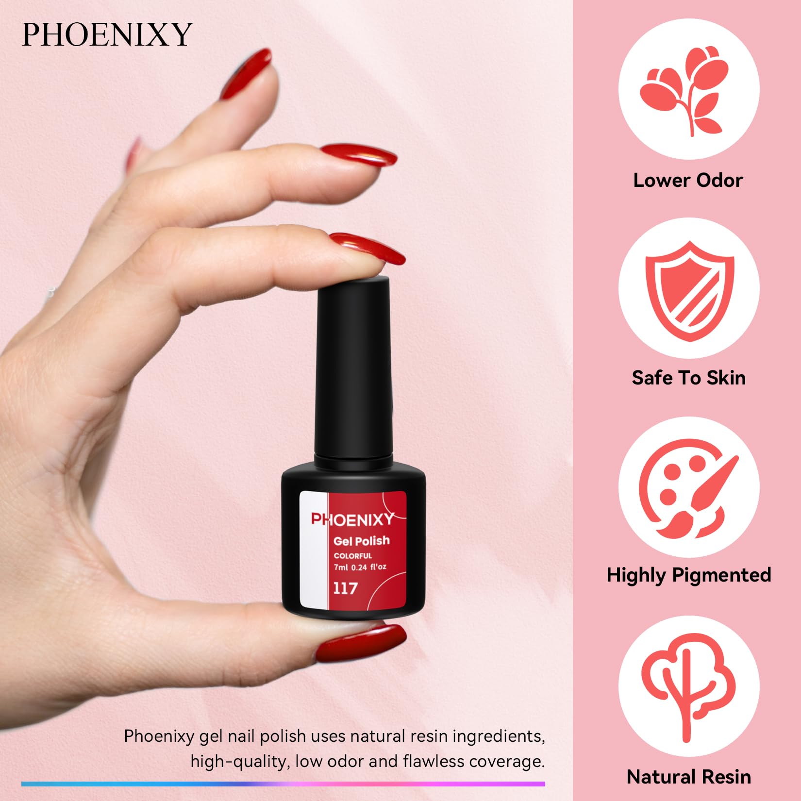 Phoenixy gold glitter top coat bottle showcasing festive sparkle for celebrations.