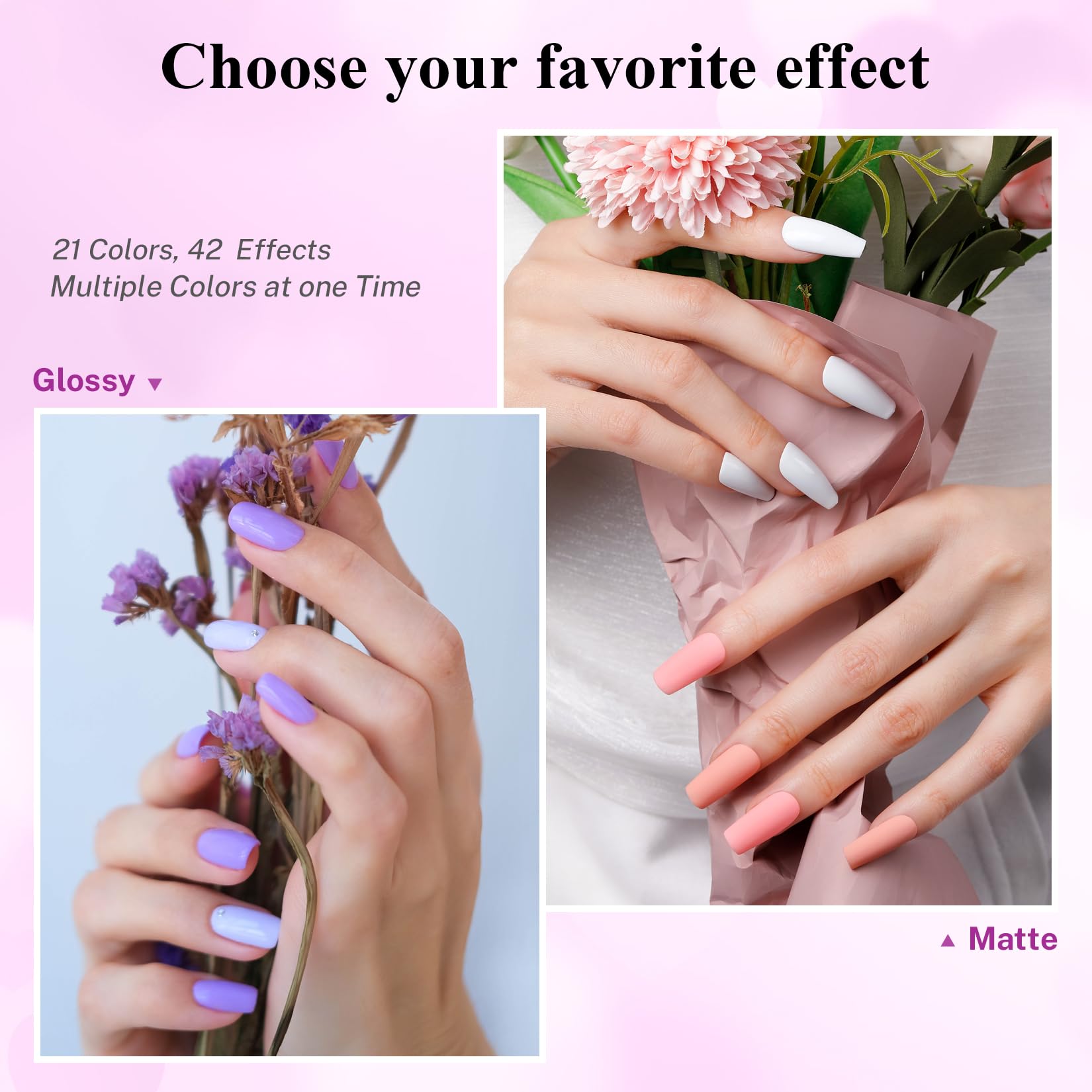 Paleta Phoenixy de tonos purpura para looks versátiles.