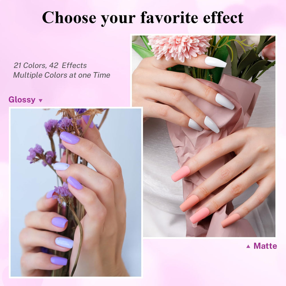 Paleta Phoenixy de tonos purpura para looks versátiles.