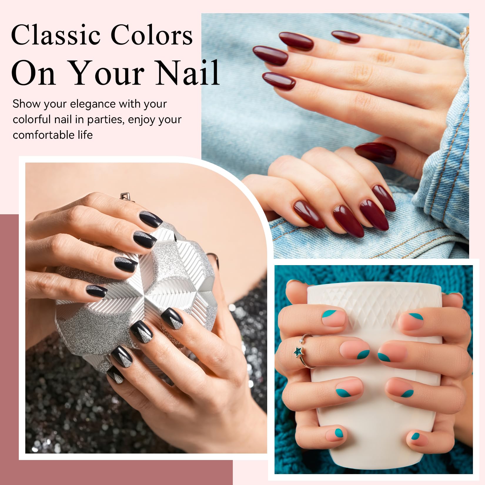 Phoenixy top coats offer glossy and matte finishes for chic looks.