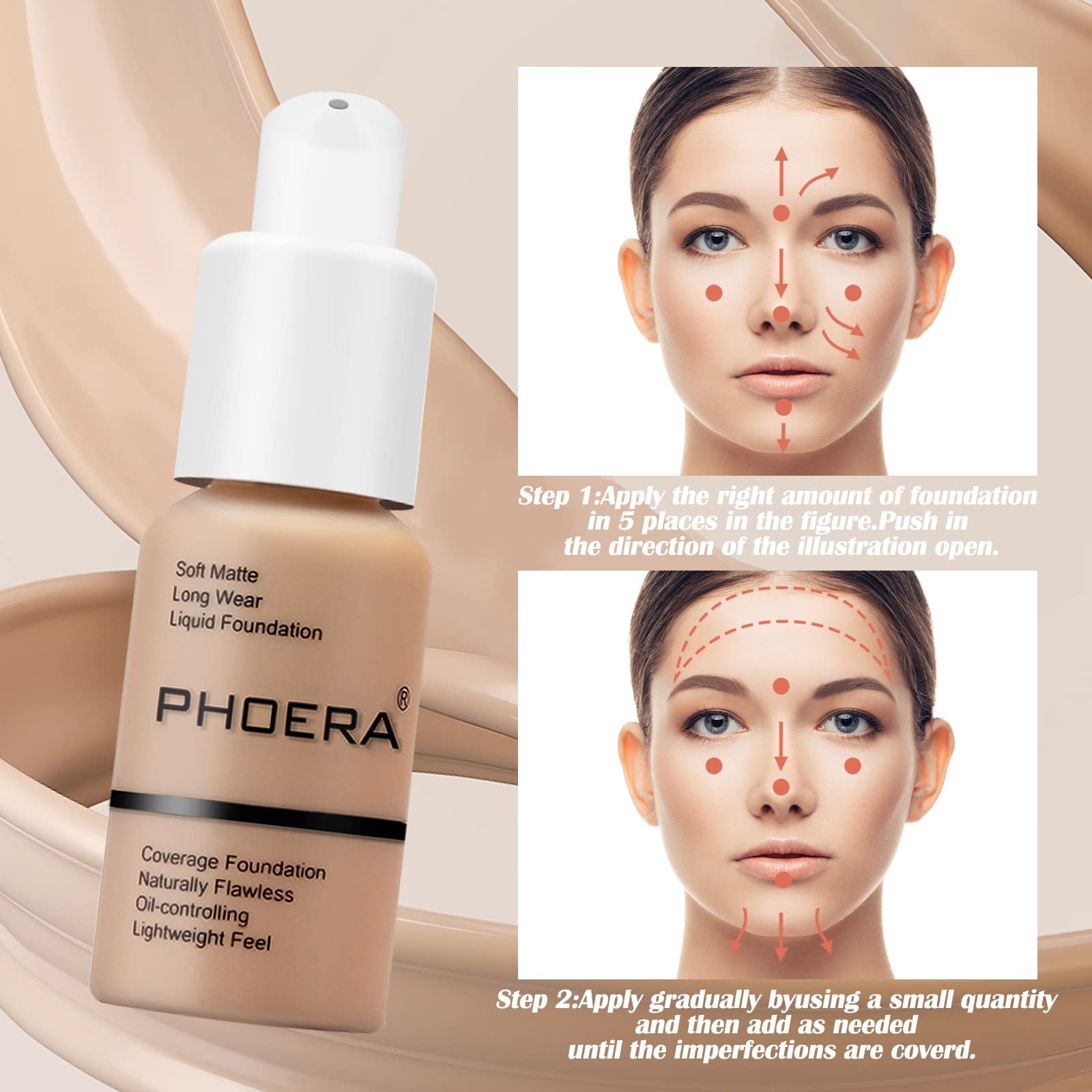 Phoera variedad de tonos 10 opciones para igualar tu tono.