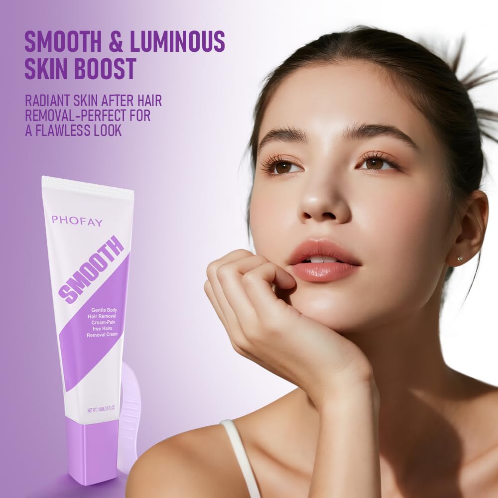 PHOFAY cream on leg with even coverage for thorough removal.