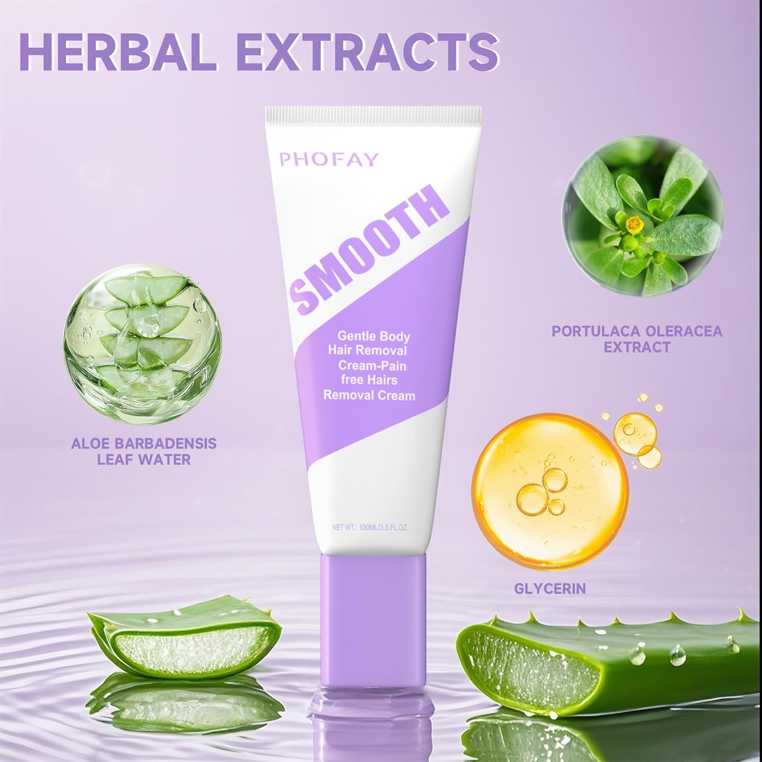 PHOFAY hair removal cream tube ready for home use with precise application.