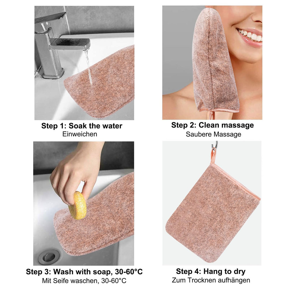 PHOGARY guante gris de microfibra, limpieza delicada sin irritación.