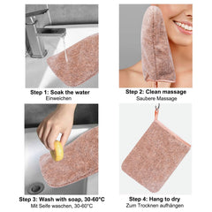 PHOGARY guante gris de microfibra, limpieza delicada sin irritación.