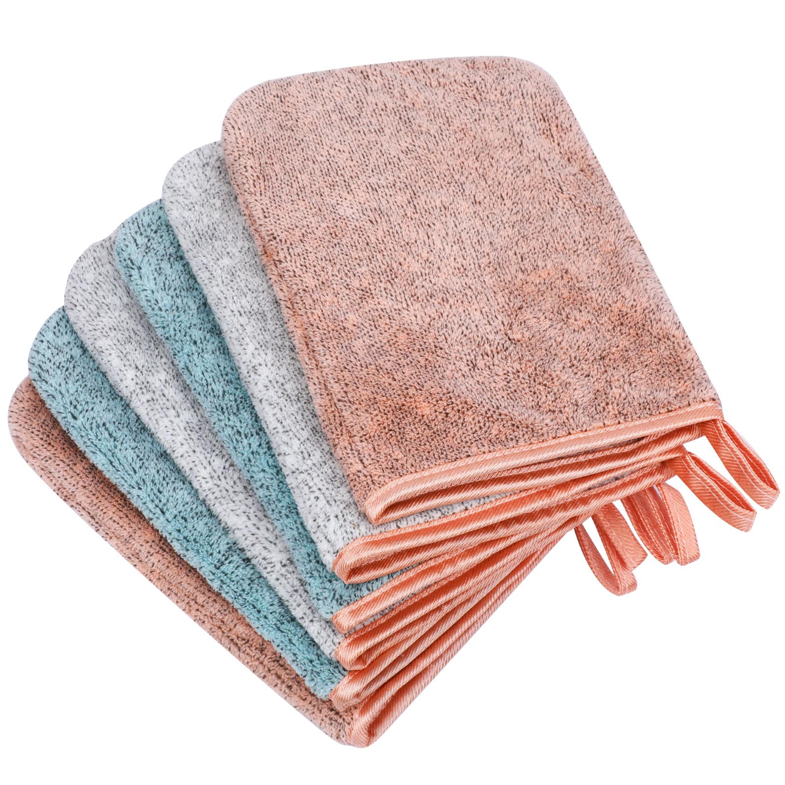 PHOGARY guante de microfibra para cuerpo, color verde, absorbe agua y suaviza la piel.