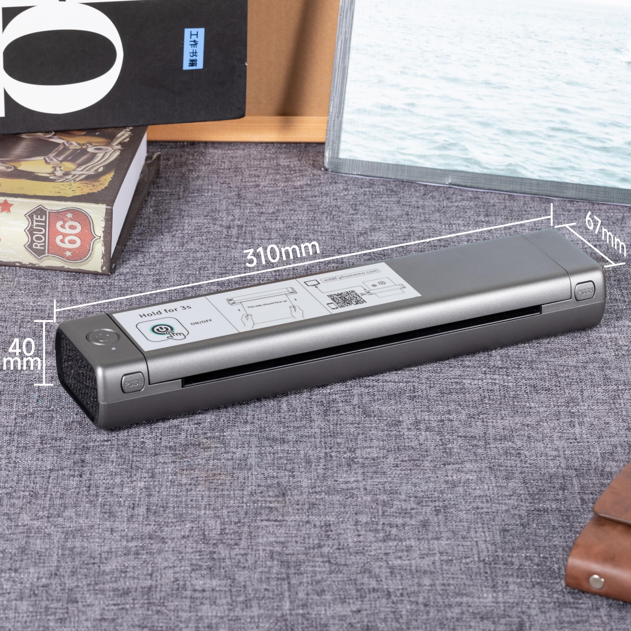 Phomemo M08F compact size fits busy studios and portable setups.
