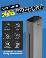 Phomemo M08F top view highlighting compact size for small spaces.