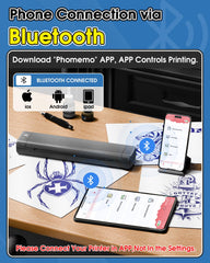 Phomemo M08F wireless design enables cordless operation during sessions.