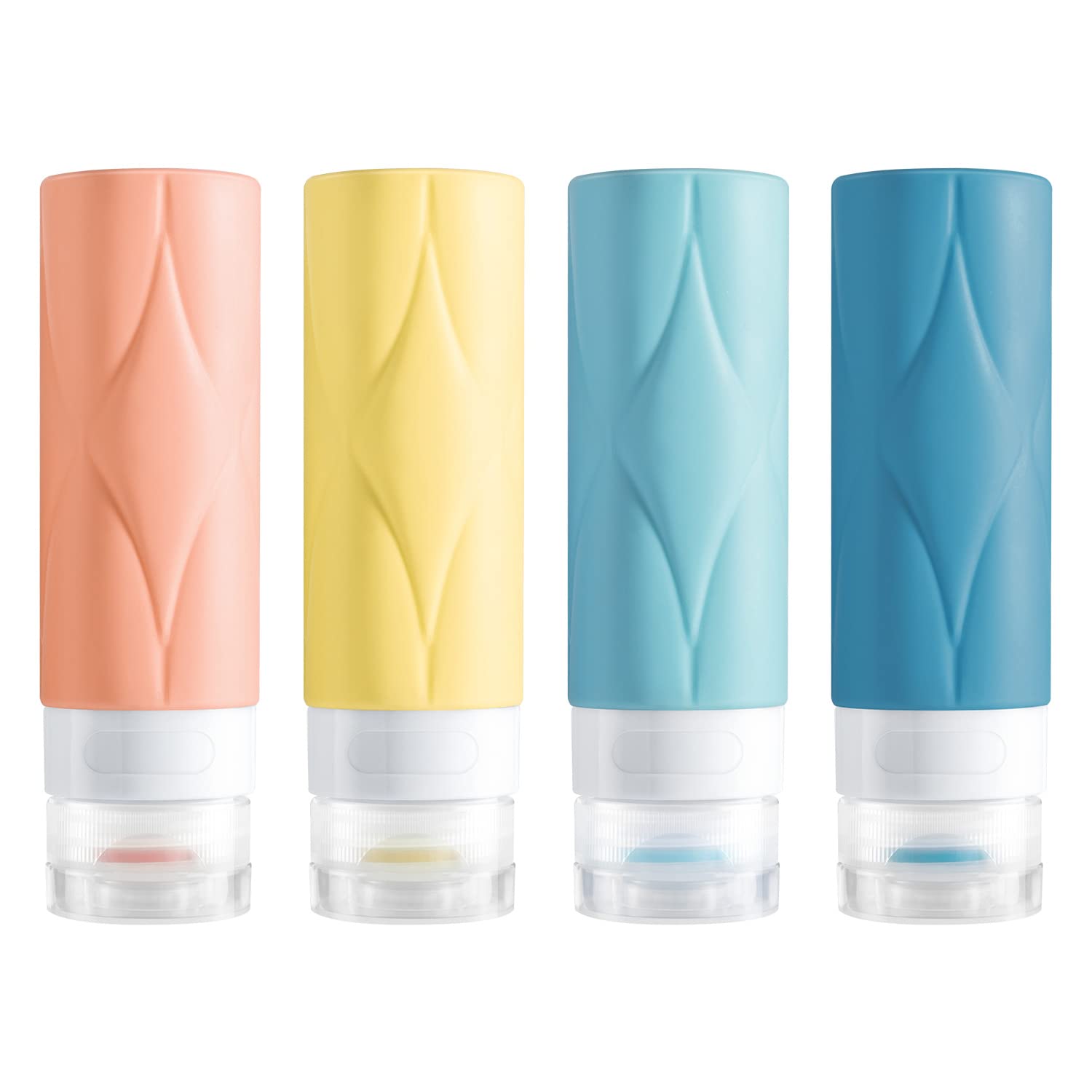 PHOVSUV 90ml travel bottles 4-pack for compact, leak-proof storage.