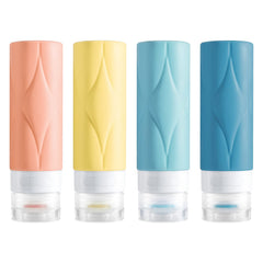 PHOVSUV 90ml travel bottles 4-pack for compact, leak-proof storage.
