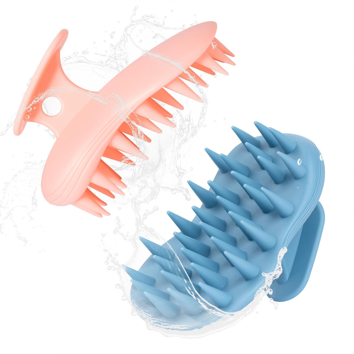 PHOVSUV silicone scalp massager blue close-up for gentle cleansing and relaxation