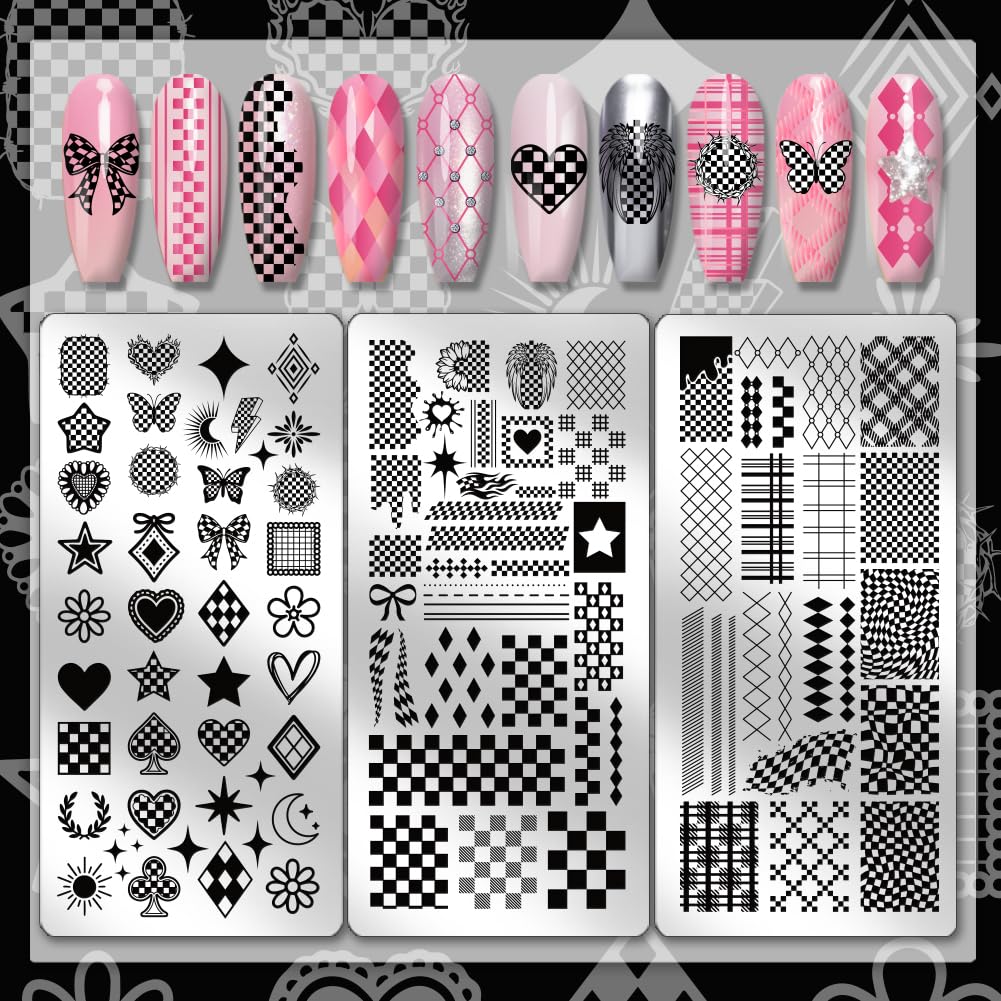 PH PandaHall geometric nail stencil enables bold patterns on nails.