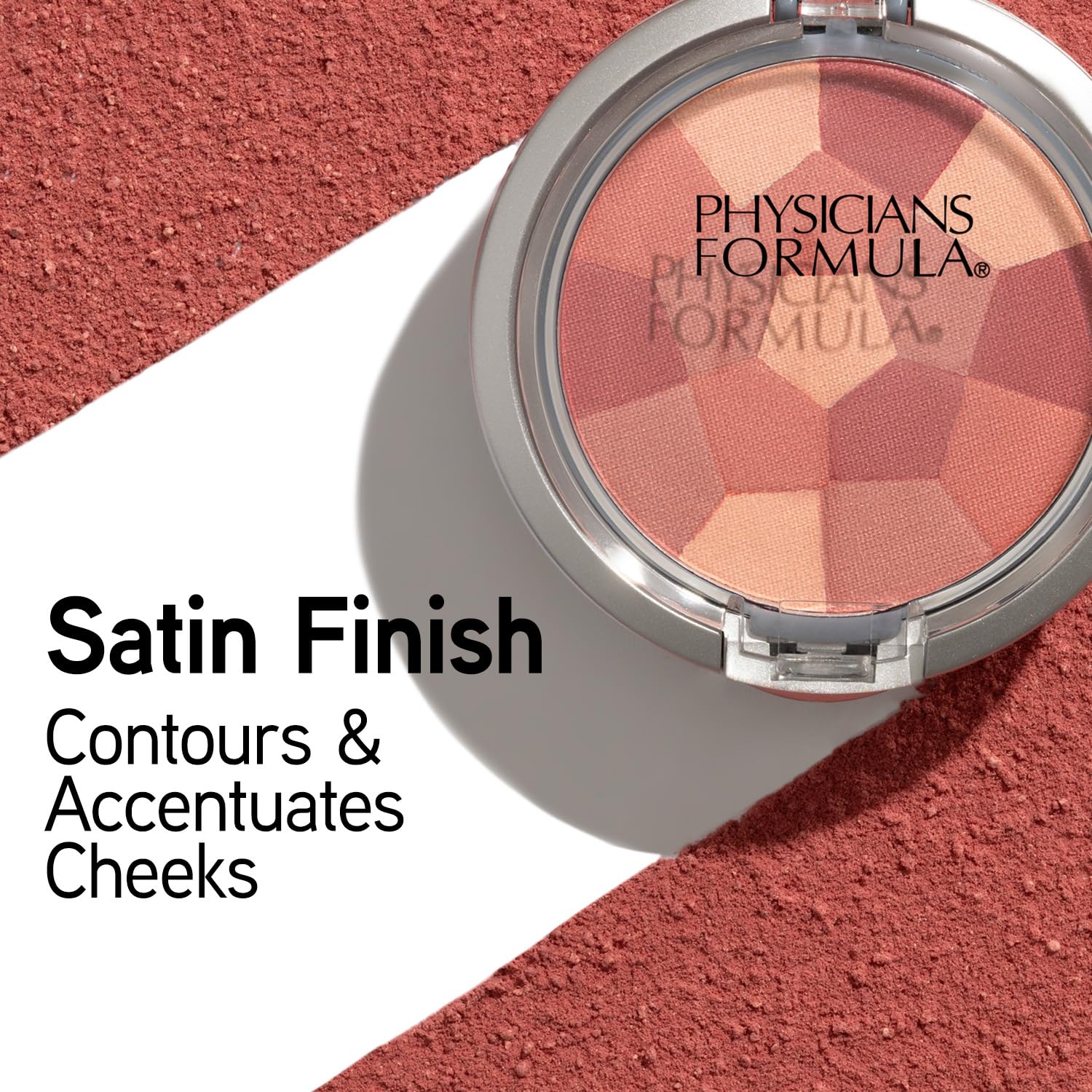 Physicians Formula Blush Aplicación con Pincel: deslizamiento suave para acabado difuminado.